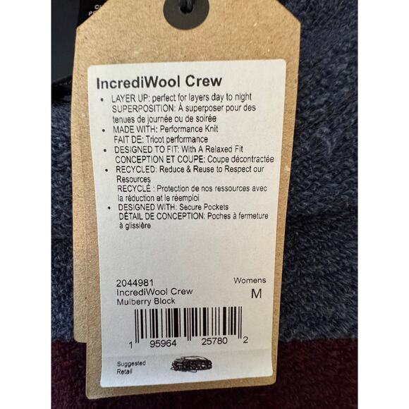 New PRANA Women's Mulberry Block Incrediwool Crewneck Sweater Size M - Picture 5 of 6
